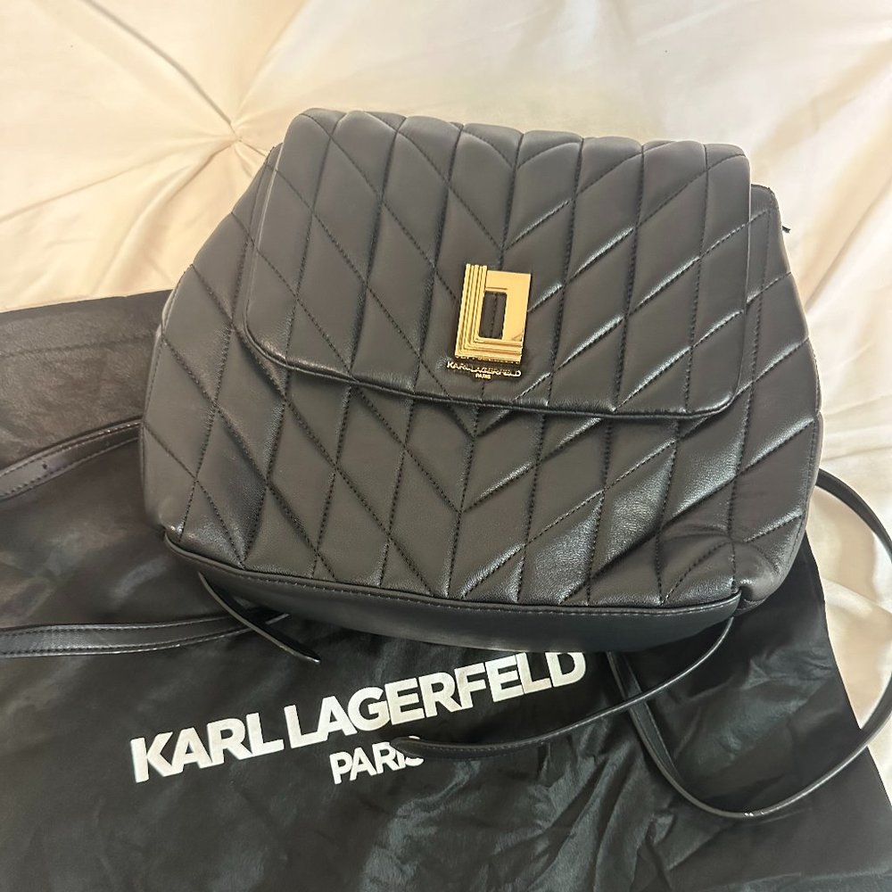 KARL LAGERFELD PARIS LHOKB9DA LAFAYETTE BACKPACK IN BLACK GOLD